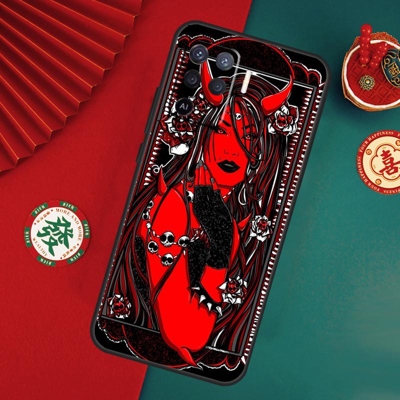 Чехол Devil Woman Для Oppo A78 A98 A58 A38 A18 A54 A74 A94 A80 A60 A40 A96 A76 A16 A15 A17 A57 A5 A6 Pro