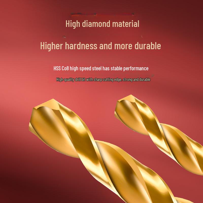 Спиральное сверло Tiangong Oster M42 из кобальтовой быстрорежущей стали с титановым покрытием, 1-13 мм для нержавеющей стали