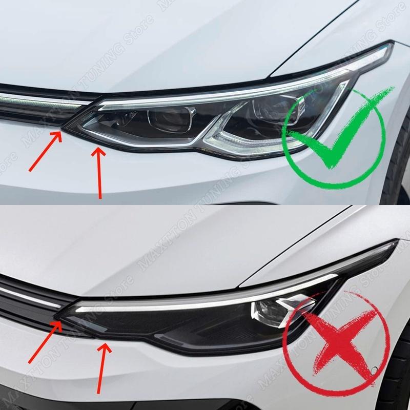 Для VW Golf MK8 -2024 GTI GTD GTE R R-LINE TSI TDI Накладки на фары, накладки на брови, сплиттеры, наклейки, крышки, ABS аксессуары