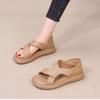 Корейская версия легких сандалий на толстой подошве с одним ремешком, универсальная пляжная обувь на небольшой платформе, лето 2025, новые сандалии для мамы