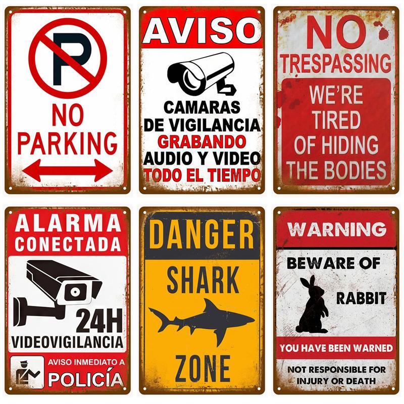 Mfoever Notice Zone Tin Sign For Bar Pub Club Workshop Garage Home Wall Decor Warning Metal Sign Vintage Danger Caution Metal Plaque Art