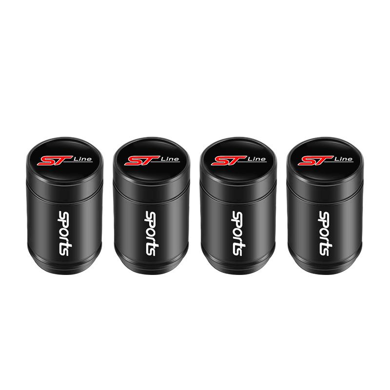 ZLKQ1 4pcs Metal Car Tire Valve Caps 3D Aluminum Alloy Stem Caps For Ford ST Line Explorer Transit Ranger Kuga F150 Fusion Taurus GHIA