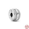 New Original Siver Color Line Pave Clip Safety Diy Bead Charm Fit European Fashion Charms Bracelet Bangles Diy Jewelry P266 -Y