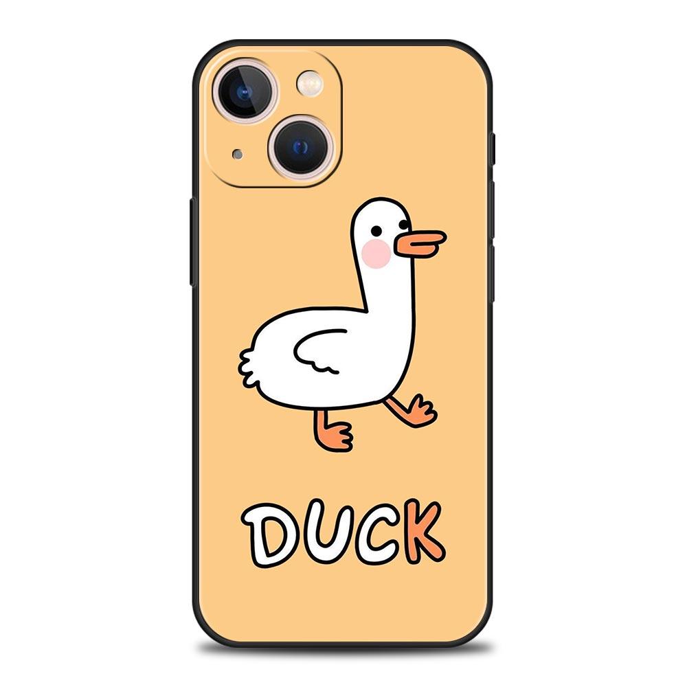 Роскошный чехол для телефона iPhone 15 14 11 Pro Max 13 12 XS X XR SE3 7 8 Plus, противоударный чехол с изображением милого гуся или утки
