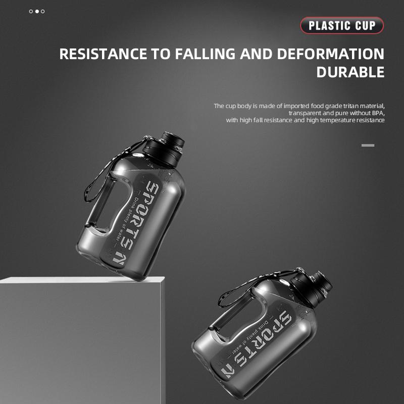 Большая емкость, большое ведро, прозрачные градиентные цветные высококачественные бутылки для воды, портативная спортивная бутылка для воды для фитнеса