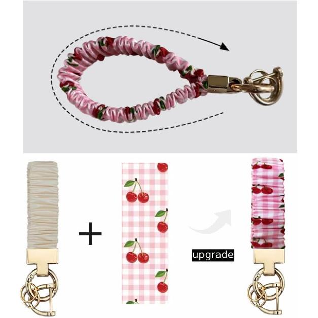Wrist Lanyard for Key Chain Wristlet Keychain for Car Keys Phone,Strechy Scunchie Key Lanyard Wrist Strap Bracelet