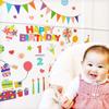 Наклейка на стену Square Shop Красочная вечеринка A4 x 10 листов w0172 Украшение на день рождения воздушными шарами Торт Красочная наклейка на обои на день рождения Подарок на праздник