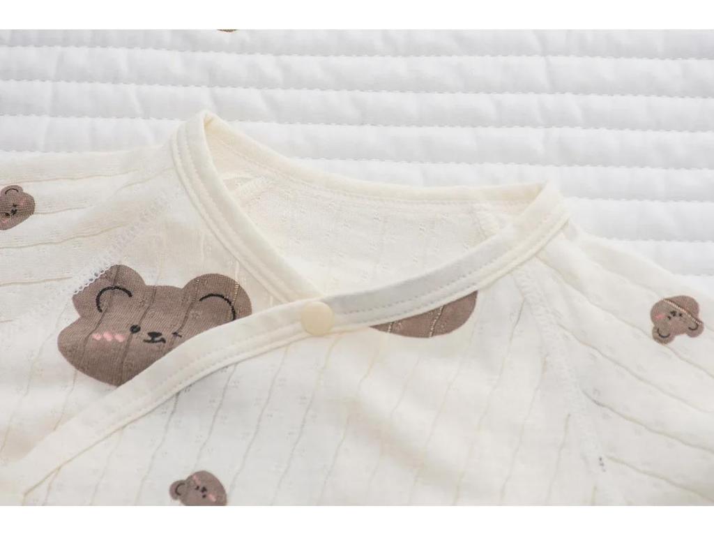 Ультратонкий хлопковый детский комбинезон с защитой живота и длинными рукавами — дышащий, класса А для лета и кондиционируемых помещений