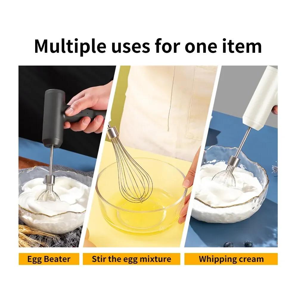 Manual Mixer, Electric Wireless Egg Beater, Semi-automatic Household USB Charging Multi-functional Milk Foam Maker