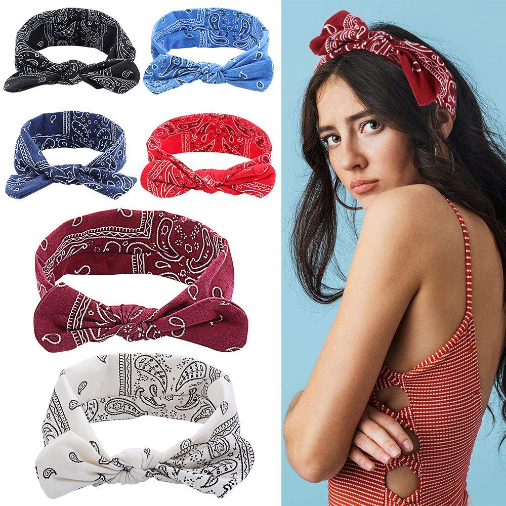 Аксессуары для волос Банданы Кроличьи ушки Повязка для волос Узел Головная повязка Ретро Повязка на голову Женские повязки с узлом
