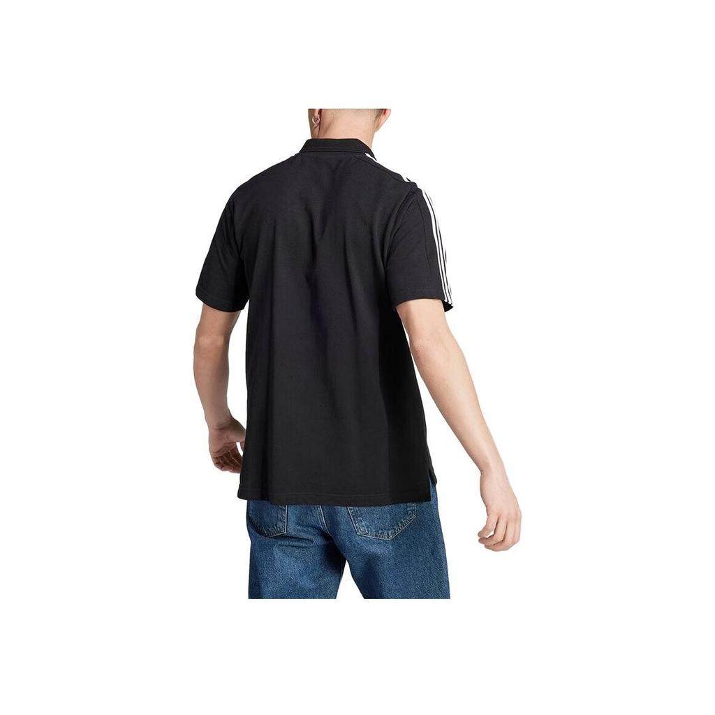 Adidas Мужская рубашка поло на полупуговицах с вышитым логотипом, черные IC9310