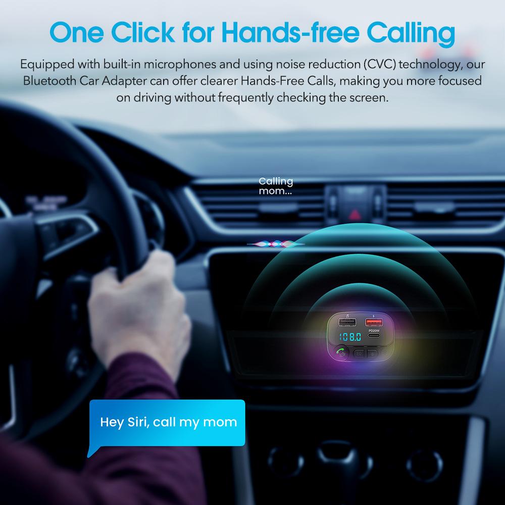 Car Bluetooth-compatible Fm Transmitter Mp3 Player Handsfree Kit Dual Usb Adapter Pd20w Fast Charger B2 Led Backlight