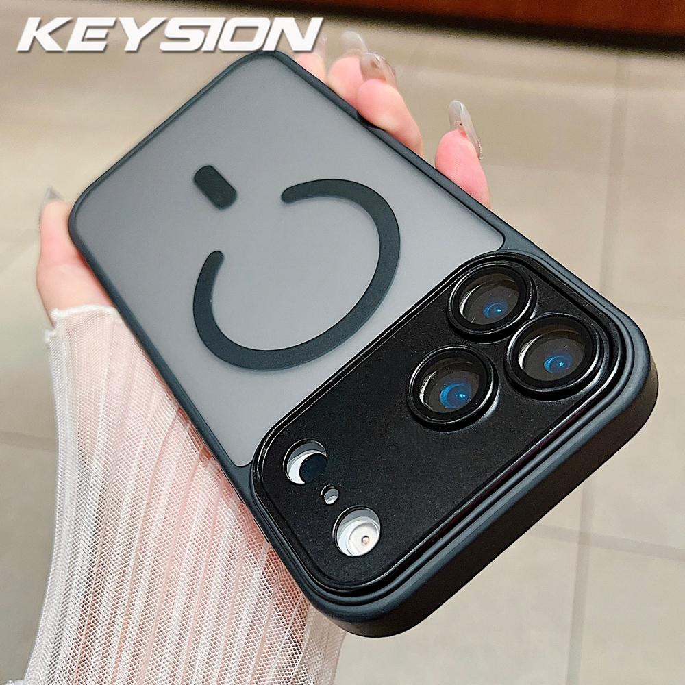 KEYSION Роскошный матовый полупрозрачный магнитный чехол для MagSafe для iPhone 17 Pro Max Беспроводная зарядка Ударопрочная броня Чехол для телефона