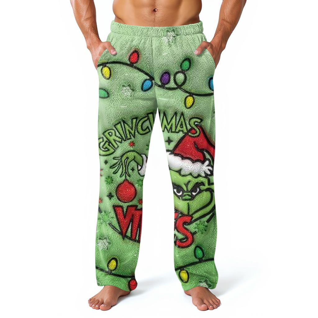 Men's Allover Printed Home Pants Sleeping Pajama Pants Long Pants Pajama Pants