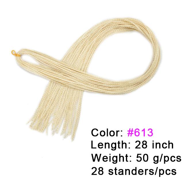 28'' Long Synthetic Zizi Braid Hair Straight Colorful Zizi Box Braids Crochet Hair Extension Pink Write Purple for Women Party