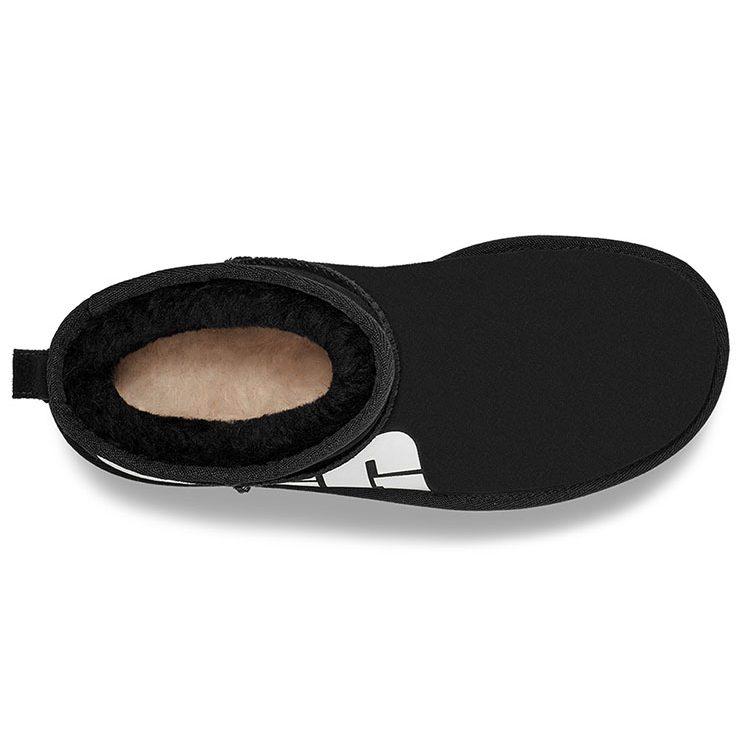 UGG Классические Ультра Мини Сломанный Логотип 'Черный Белый' Женские 1126373-BLK