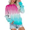 Women's Hoody Fashion Gradient Color Print Sweatshirts Long Sleeved Casual O Neck Hoodies Female Tops