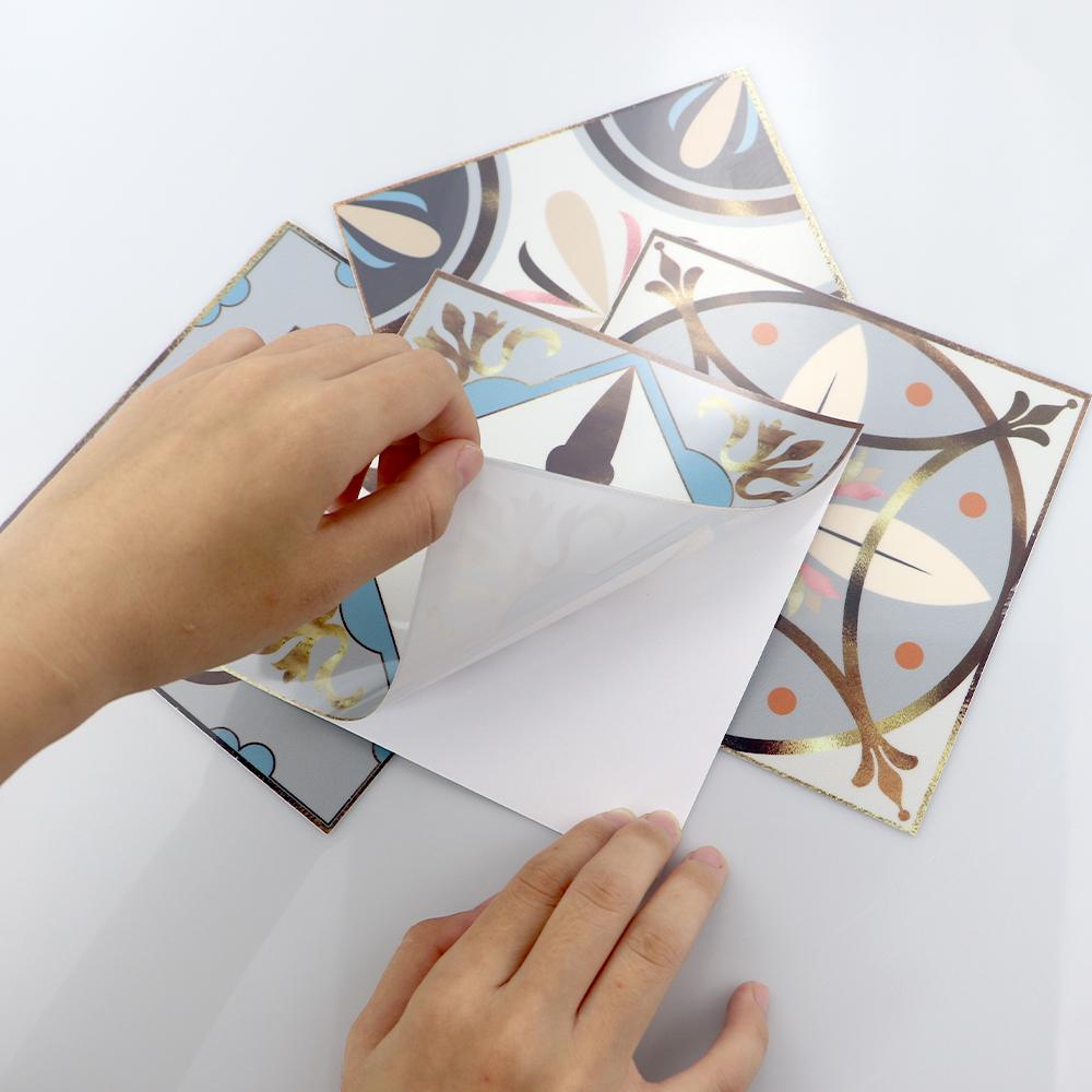 10 листов кухонная клейкая настенная плитка, наклейка для пола, украшения ванной комнаты, очистка и приклеивание фартука, водонепроницаемые керамические обои, 3d настенная панель