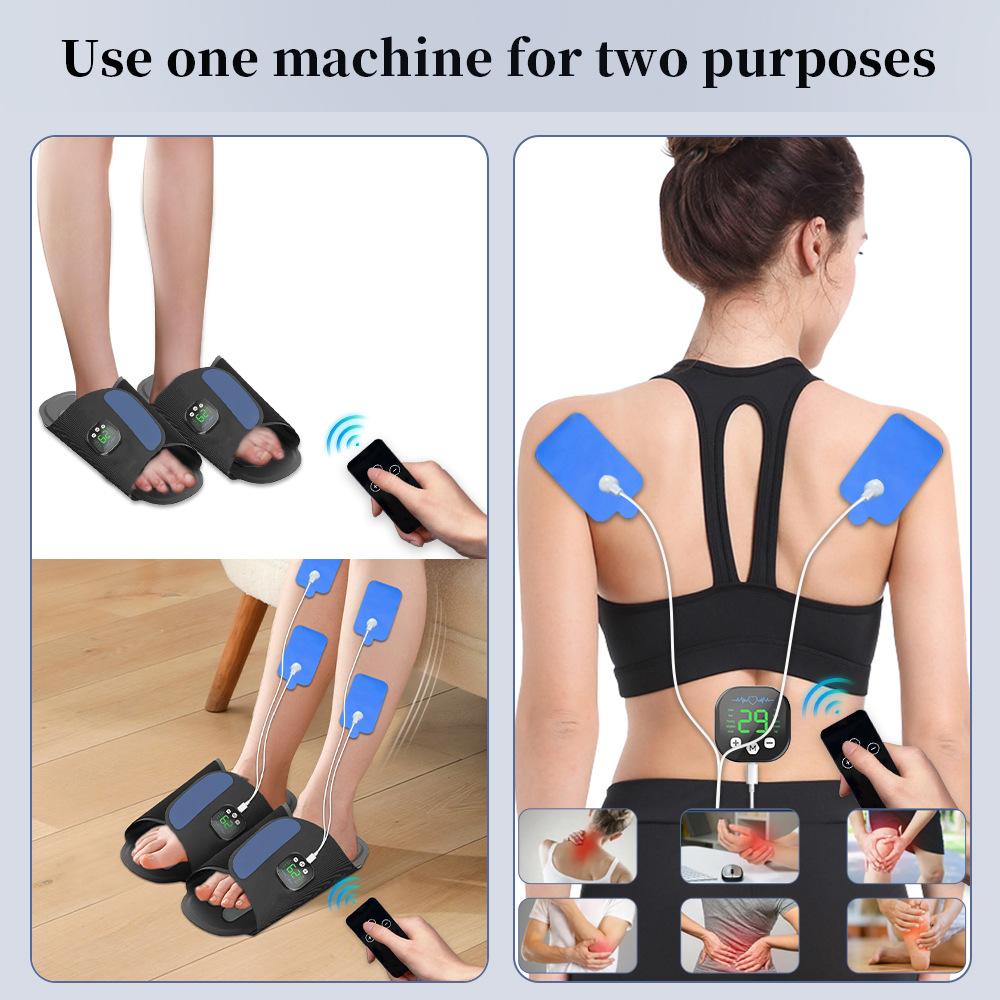 Professional TENS-EMS Foot Massager Machine for Relaxation, Shiatsu Acupoint Massage Pad with Pulse, Portable Home Use
