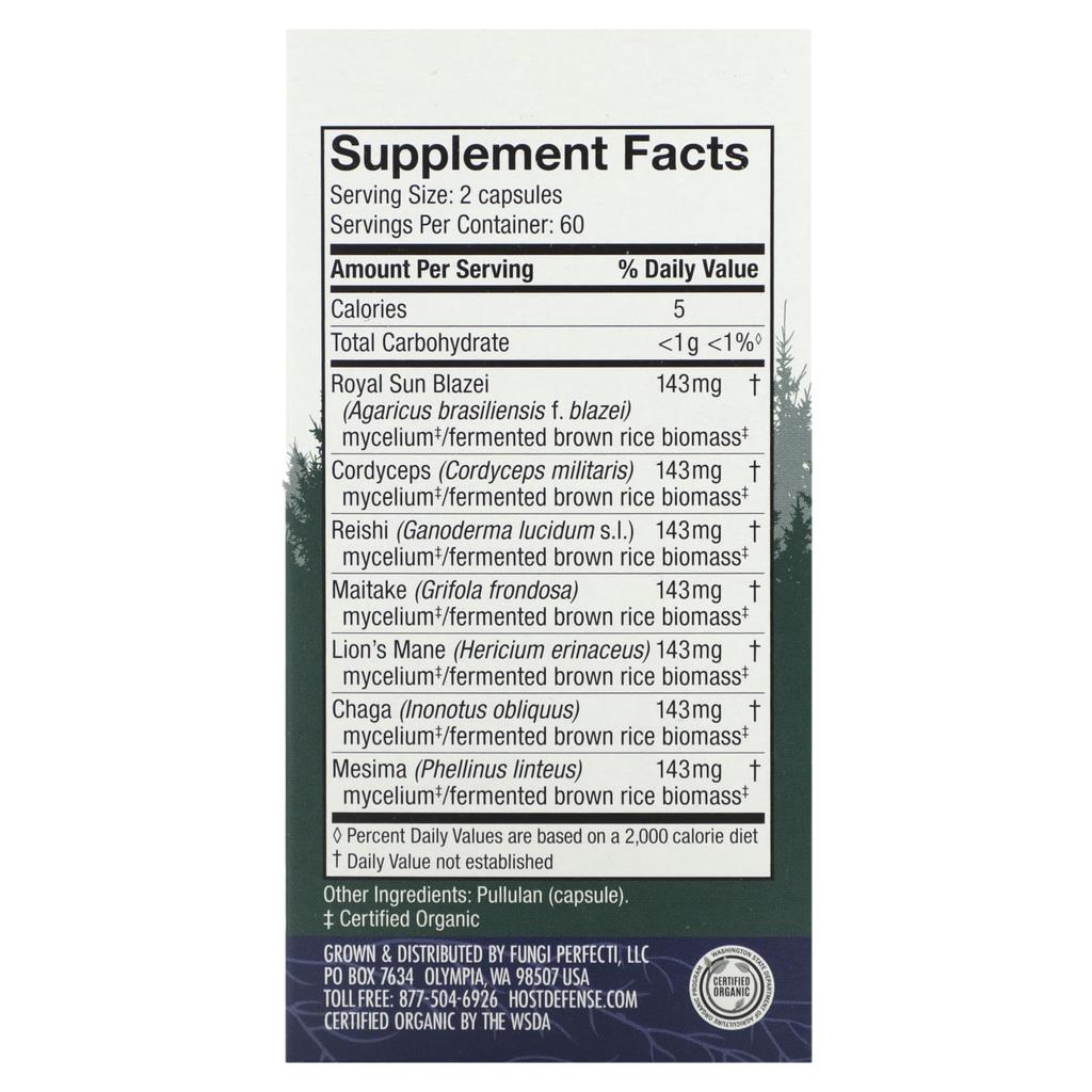 Mushrooms, Stamets 7, 120 Capsules