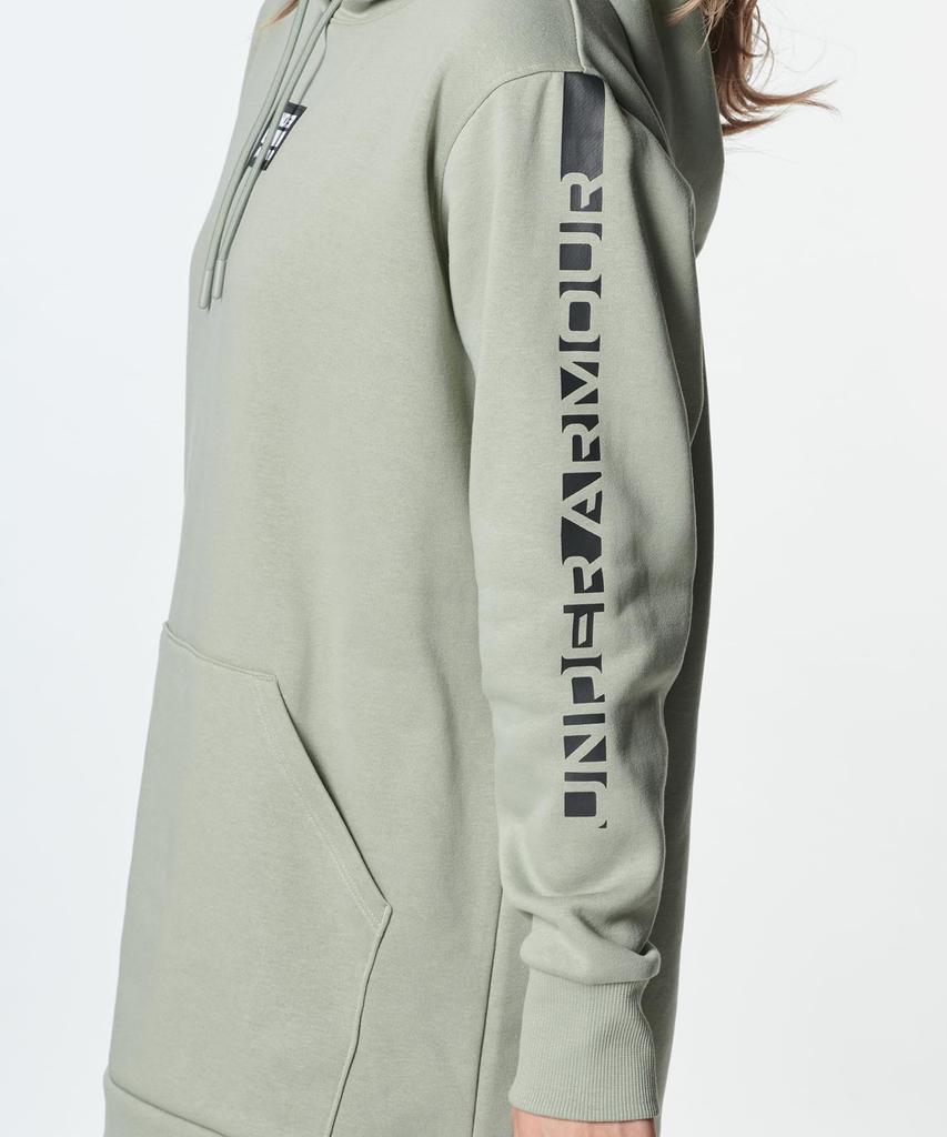 Худи оверсайз из флиса UA RIVAL Grove Green MD [Under Armour]