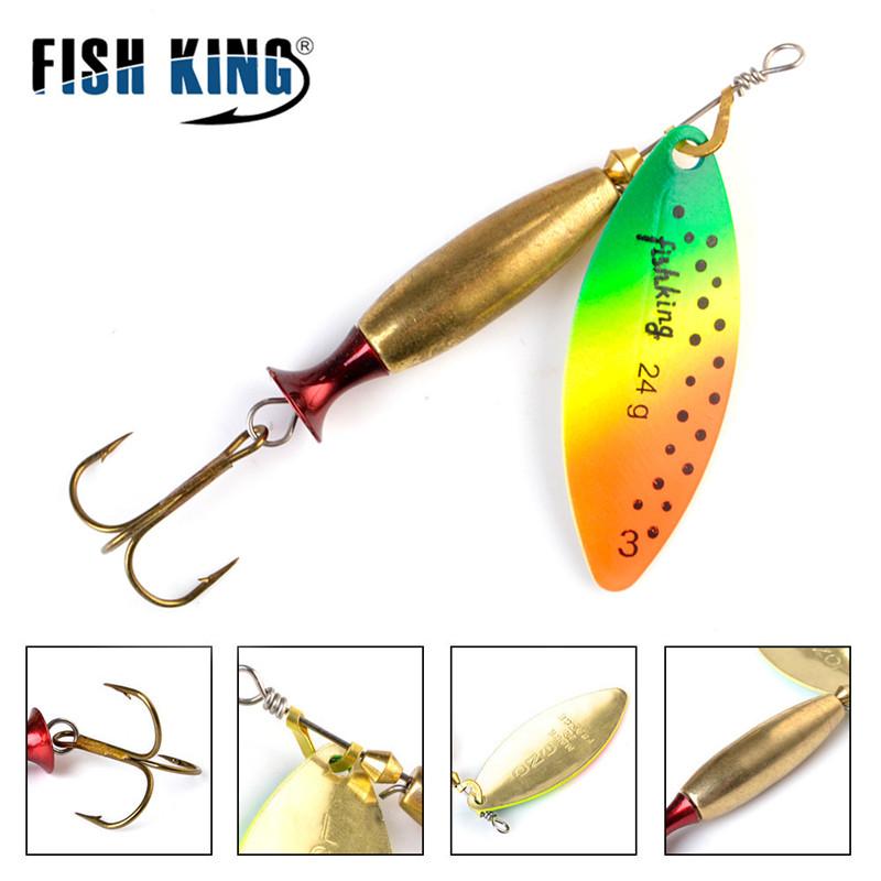 FISH KING Spinner Bait Long Cast 18 г 24 г Ложка Приманки Щука Металлическая рыболовная приманка Окунь Жесткая приманка Con Ganci