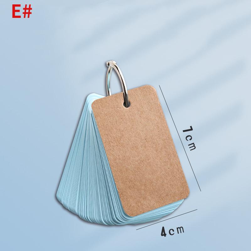 100 шт./кор. блокноты с рукописными картами из воловьей кожи, цветные карты со словами, блокнот для заметок, пустой крафт-бумага, милое кольцо с пряжкой, открытка с буквами