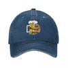 Sloth Beer Party Baseball Cap Vintage Distressed Denim Kawaii Animal Folivora Sun Cap Unisex Outdoor Summer Caps Hat
