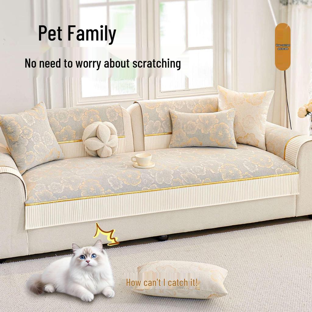 2025 Универсальная шенилловая подушка для дивана - Нескользящая, Четыре сезона, Высококачественный чехол для диванов прямой расстановки