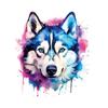 1/2pcs Blue White Husky Heat Transfer Sticker, DIY Background Cute Pet Animal Dog Iron-On Decals For Clothes, T-Shirt, Pillow Decorating