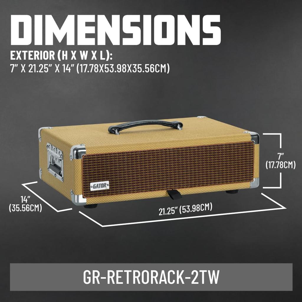 GATOR Rack Case Vintage Amp Style Retro Rack Series 2U Tweed GR-RETRORACK-2TW (В комплект входят крепежные винты/шайбы.) []