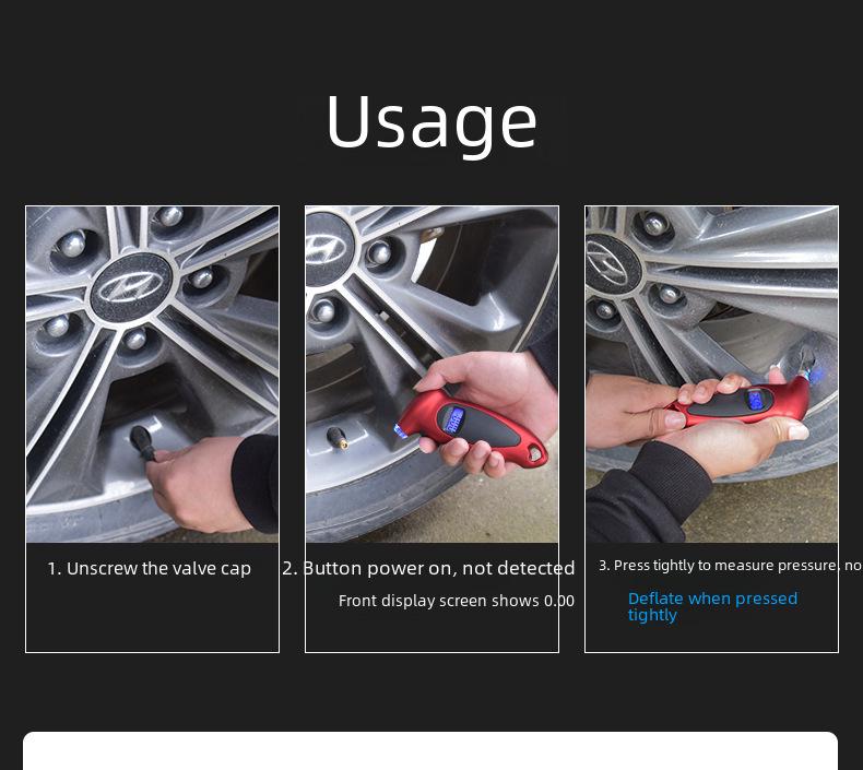Высокоточный цифровой манометр для шин с бортовым дисплеем