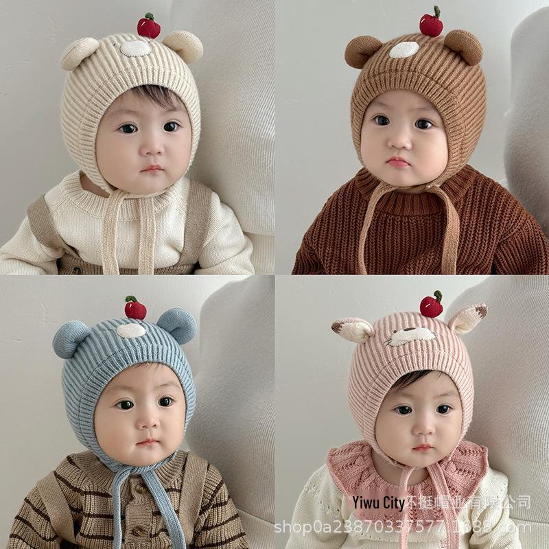 Милая Уютная Детская Шерстяная Шапка - Осень/Зима, Защита Ушей, Плотная и Ветрозащитная для Мальчиков и Девочек