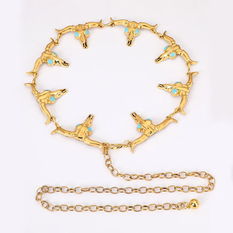 Retro Women's Waist Chain Animal Western Style Versatile Fashion Women's Waist Chain Metal Belt Women's Waist Chain