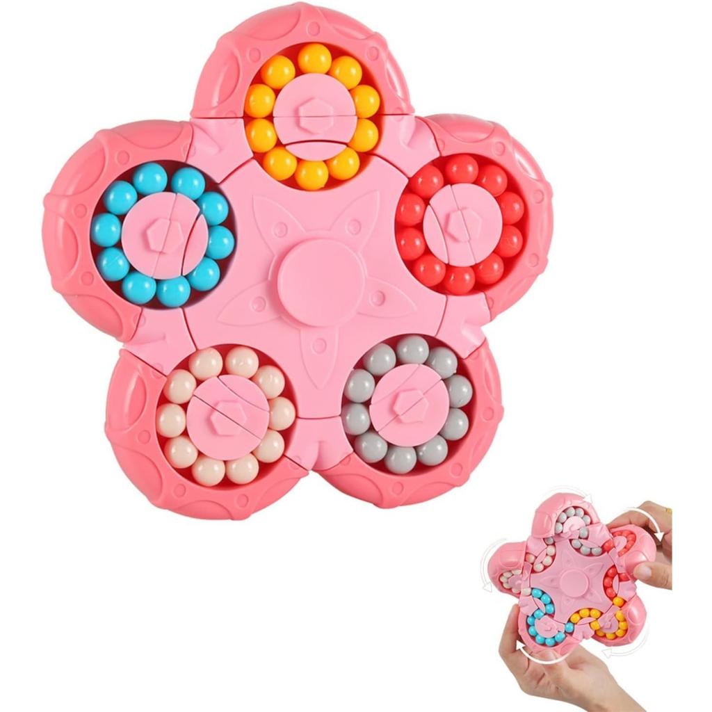 Magic Bean Puzzle Toy, Rotating Magic Bean Fidget Cube 2-in-1, Gift for Kids Boys Girls Age 3+, 5-7, 8-12, Brain Teaser Fidgets Toys for Teens Adults