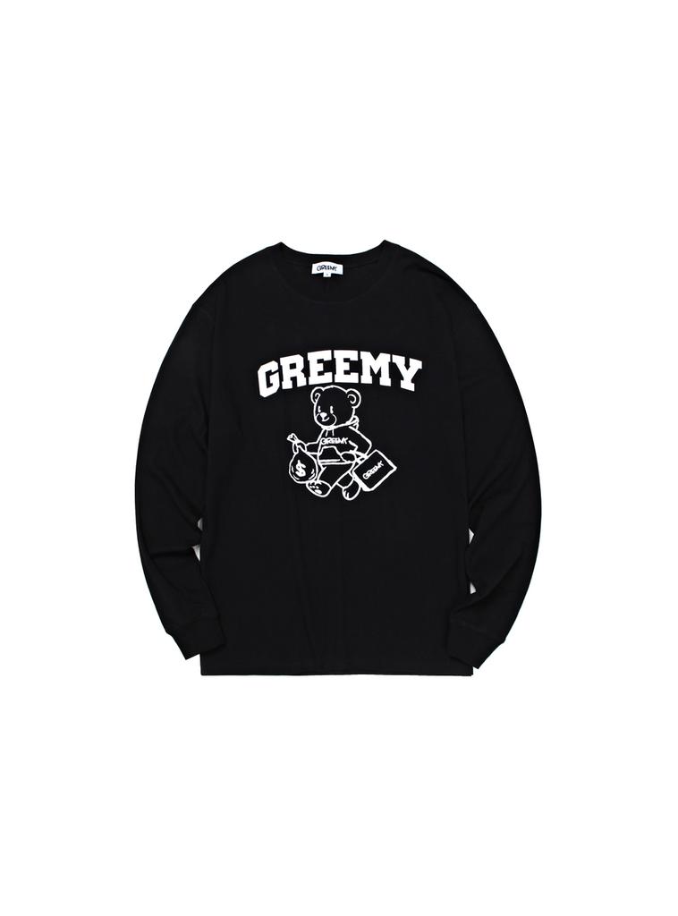 GREEMY Bear Long Sleeve T-Shirts(Black)
