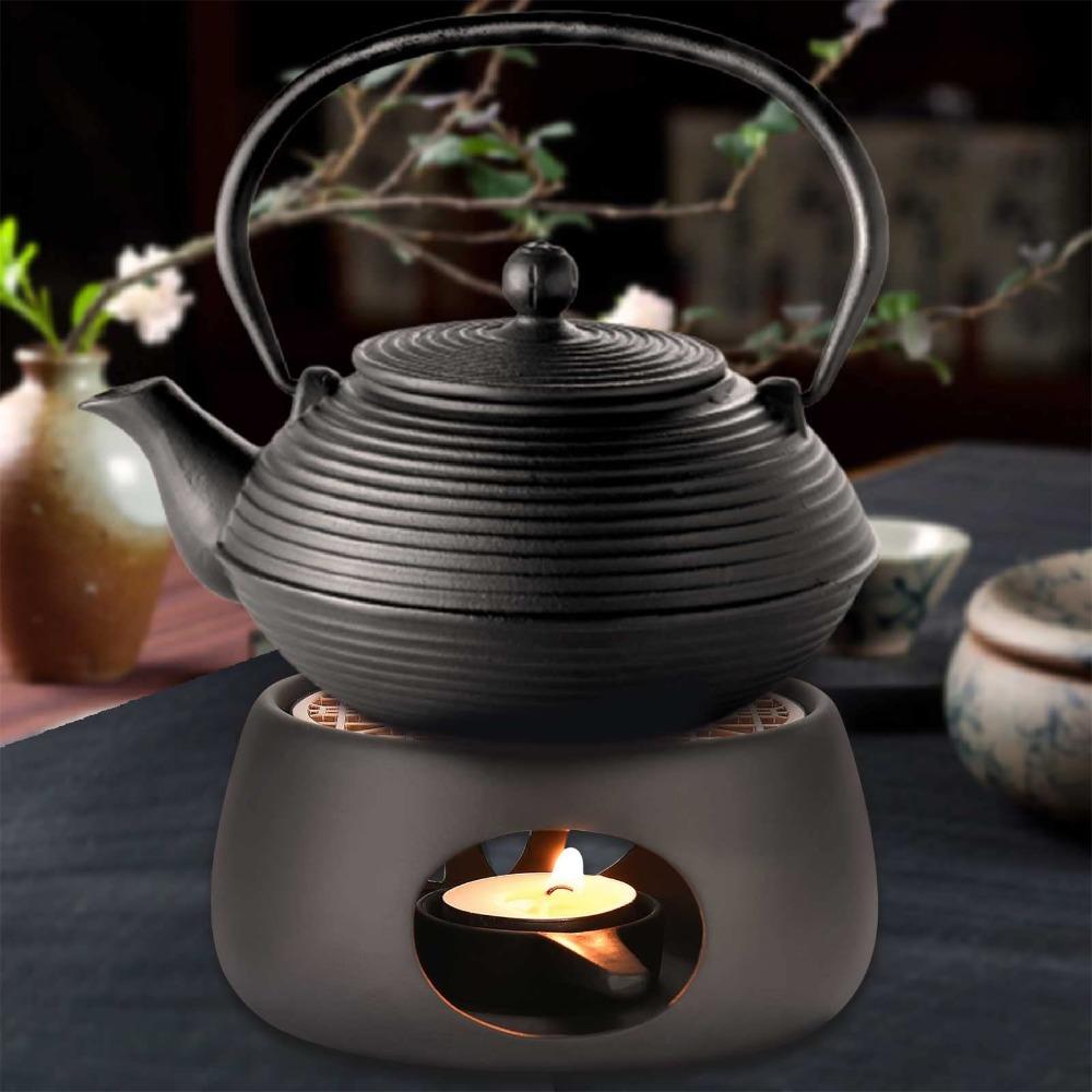 Purple Iron Pad Ceramic Teapot Warmer Ceramic Material Teapot Warmer Base  Heating Coffee