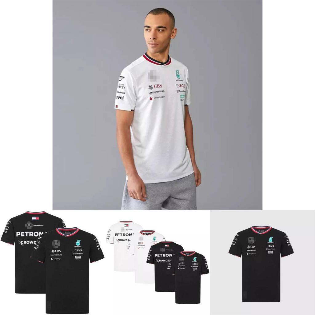 Стильная футболка 2024 F1 -benz Team с коротким рукавом и удобным свободным кроем