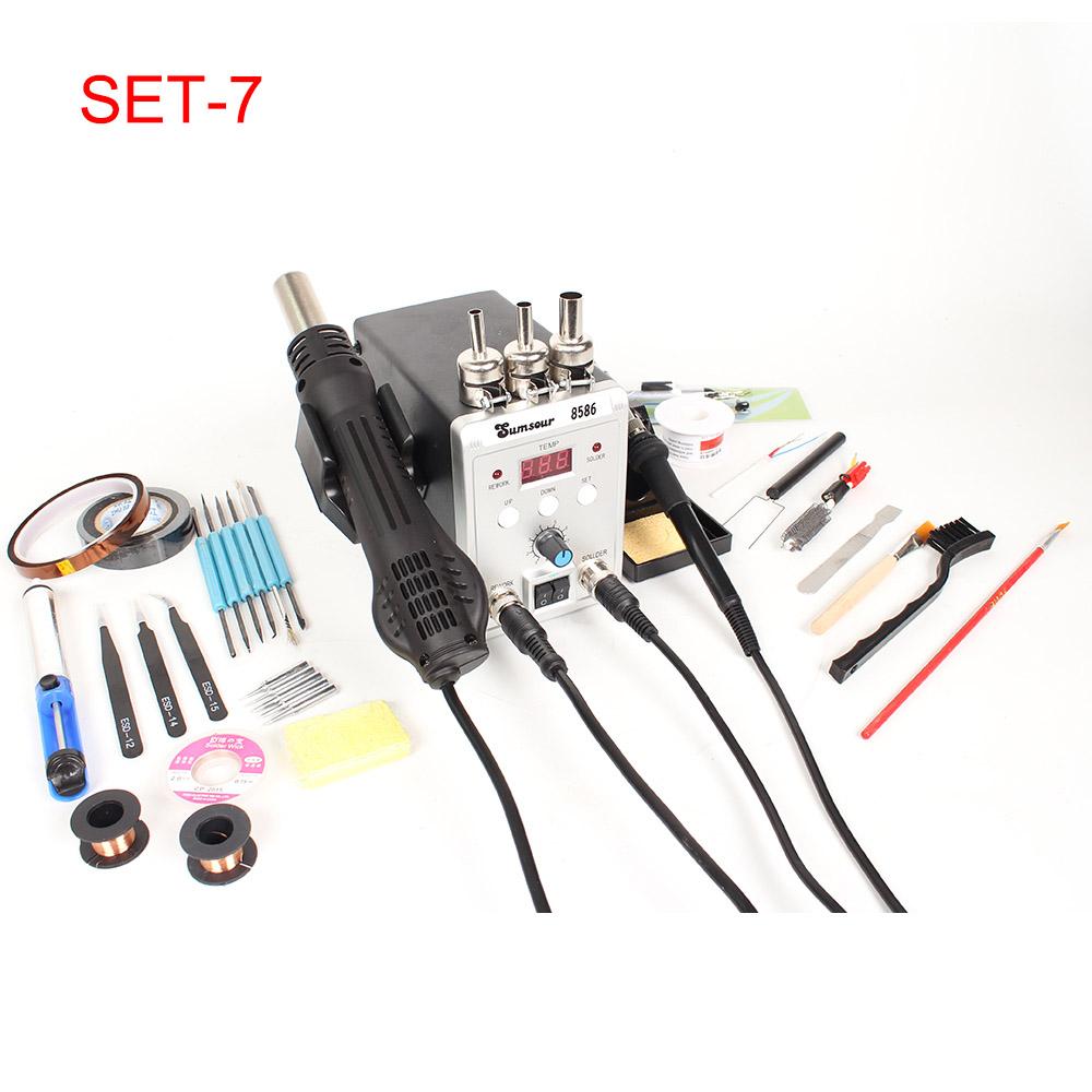 8586 760W 220V 2 in 1 Soldering Station Hot Air Gun Solder Iron SMD BGA Rework Desoldering Welding Repair Tools