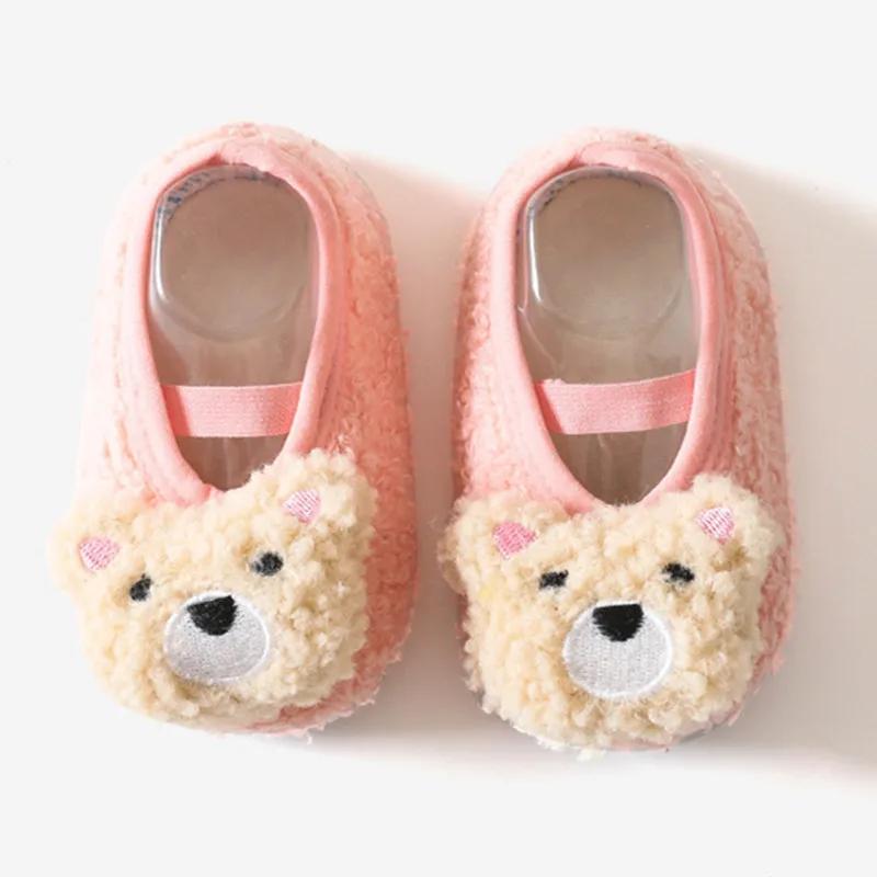 Warm Plush Baby Slippers Autumn Winter Toddler Floor Sock Shoes Boy Girl Children Soft Anti-slip Walking Shoes Indoor Kids Shoes