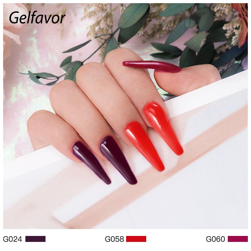 Gelfavor 6/10 шт., 8 мл, набор гель-лаков для ногтей, замачиваемый УФ-гель-лак, яркий для дизайна ногтей, светодиодная/УФ-лампа