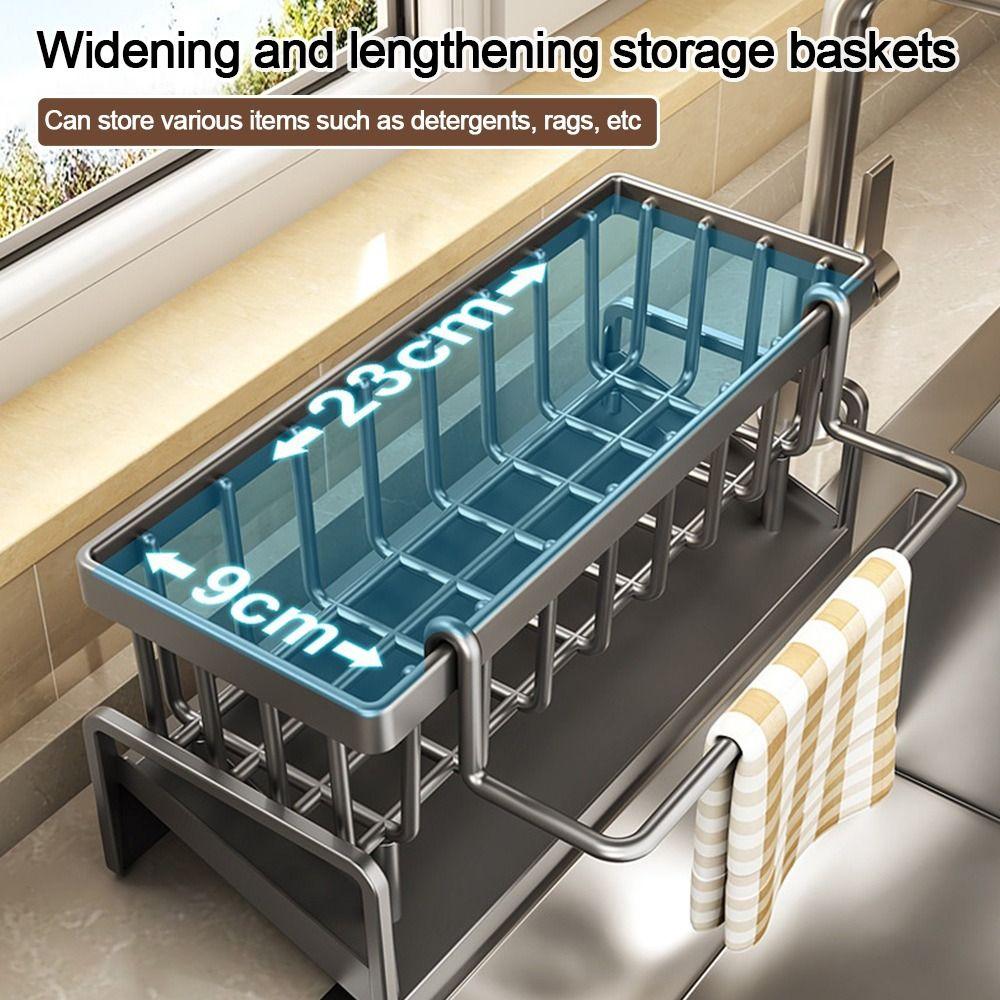Rag Organizer Self-draining Sink Shelf ABS Soap Basket Bathroom Shampoo Shelves