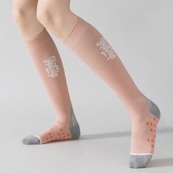 1 пара женских зимних носков длиной до колена с массажной подошвой, с длинной трубкой, с высокой эластичностью, с противоскользящими свойствами, носки для йоги, удобные, теплые, для бега трусцой