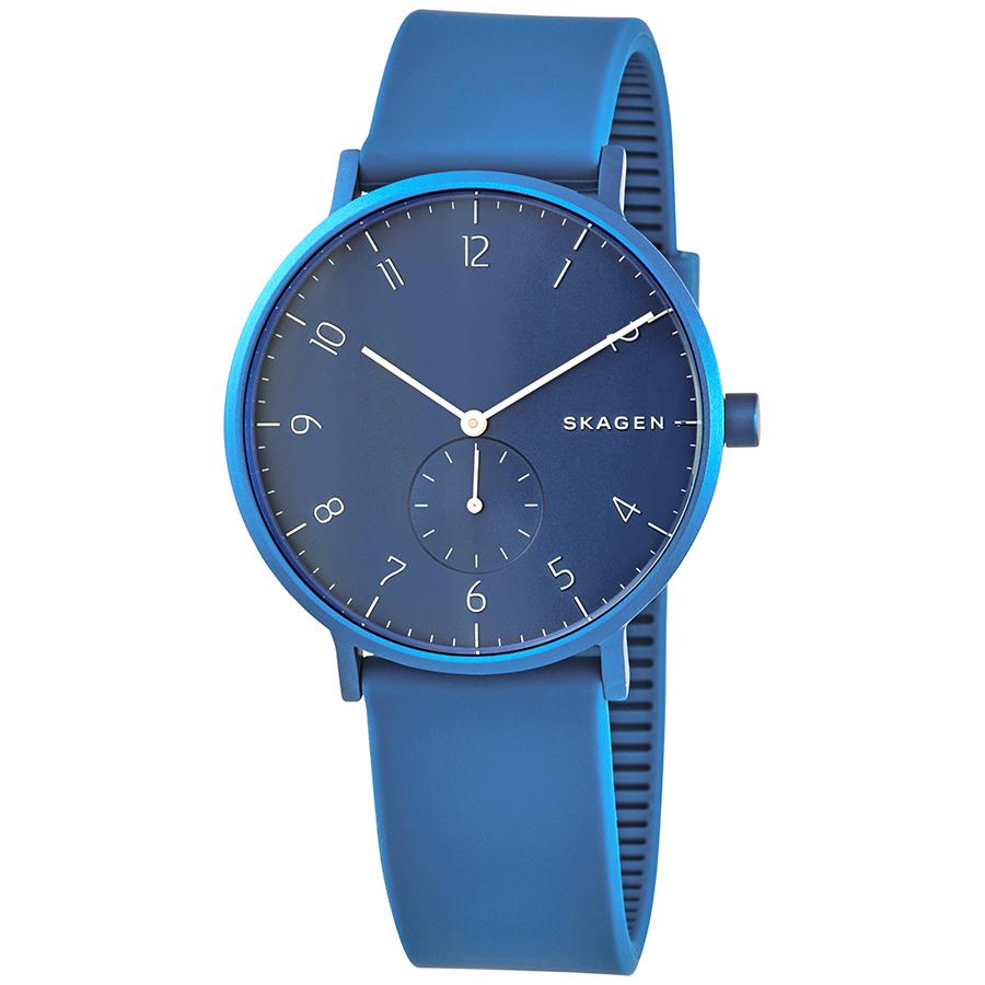 Skagen Aaren Kulor Алюминиевые Кварцевые Синий Циферблат Унисекс Часы Женские Кварцевые Часы 30м 41мм час SKW6508