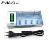 PALO 4 Slots Multifunctional Battery Charger LCD Display Support Mixed Charging for 1.2V NI-MH/NICD AA/AAA/C/D/9V Rechargeable Batteries