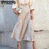 Boho Satin Skirt Women Casual Polka Dot Printing Beach Midi Skirts Luxury Elegant Sexy Faldas Ladies Long Skirts