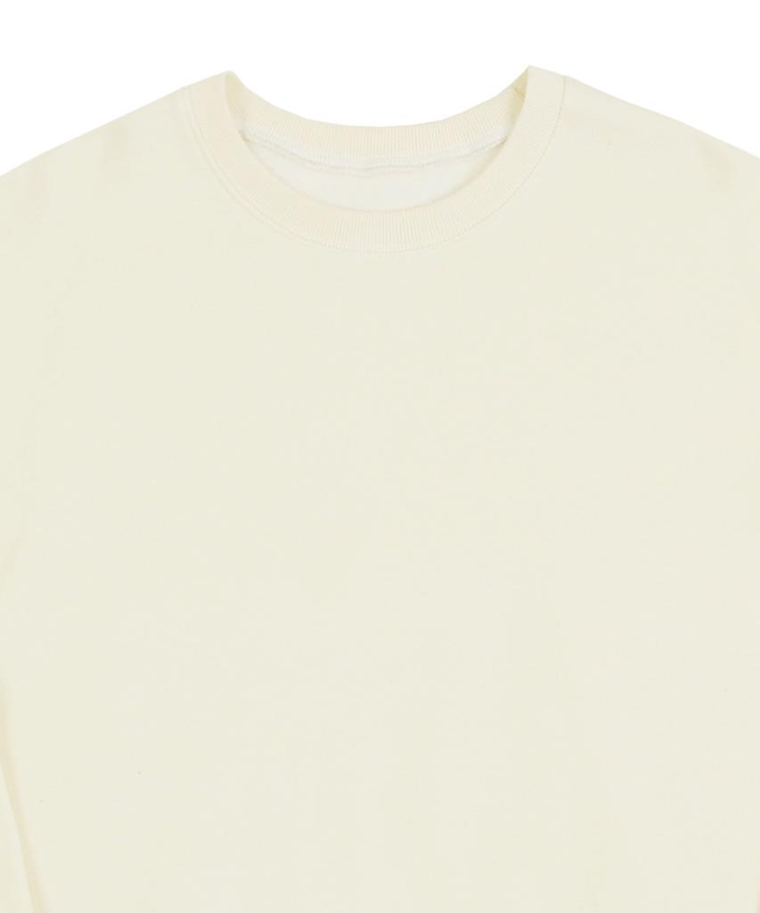 GRAVER [Unisex] Elbow Leaf Smile Heart Sweatshirt_Cream