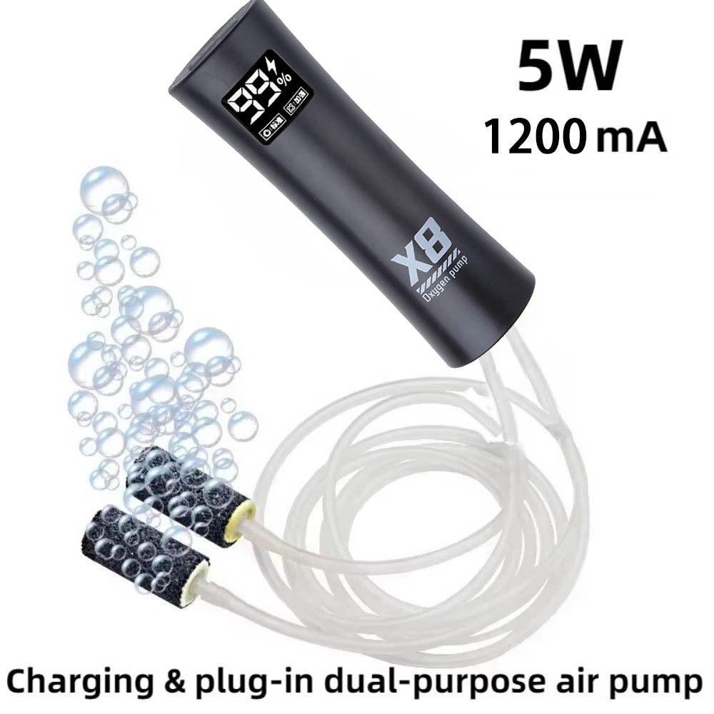 X8 Oxygen Pump USB Rechargeable Fish water pump Portable Aquarium Pump for Night Fishing