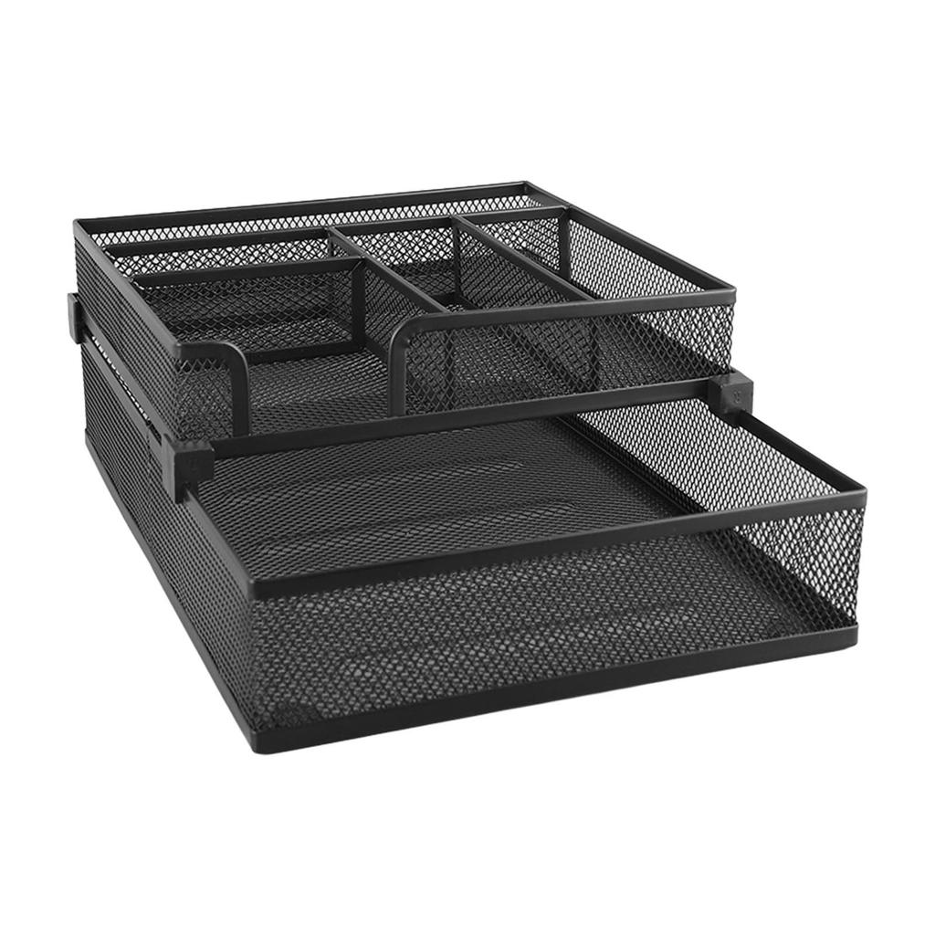 2-х уровневый лоток для бумаги двухслойный металлический сетчатый лоток для бумаги съемный многоцелевой лоток для бумаги для офиса C