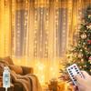 USB светодиодные занавески гирлянды огни рождественские украшения свадебные гирлянды новогоднее праздничное освещение для гостиной